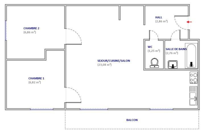 Appartements 3 Vallees, Piscine Et Sauna Orelle Pokoj fotografie